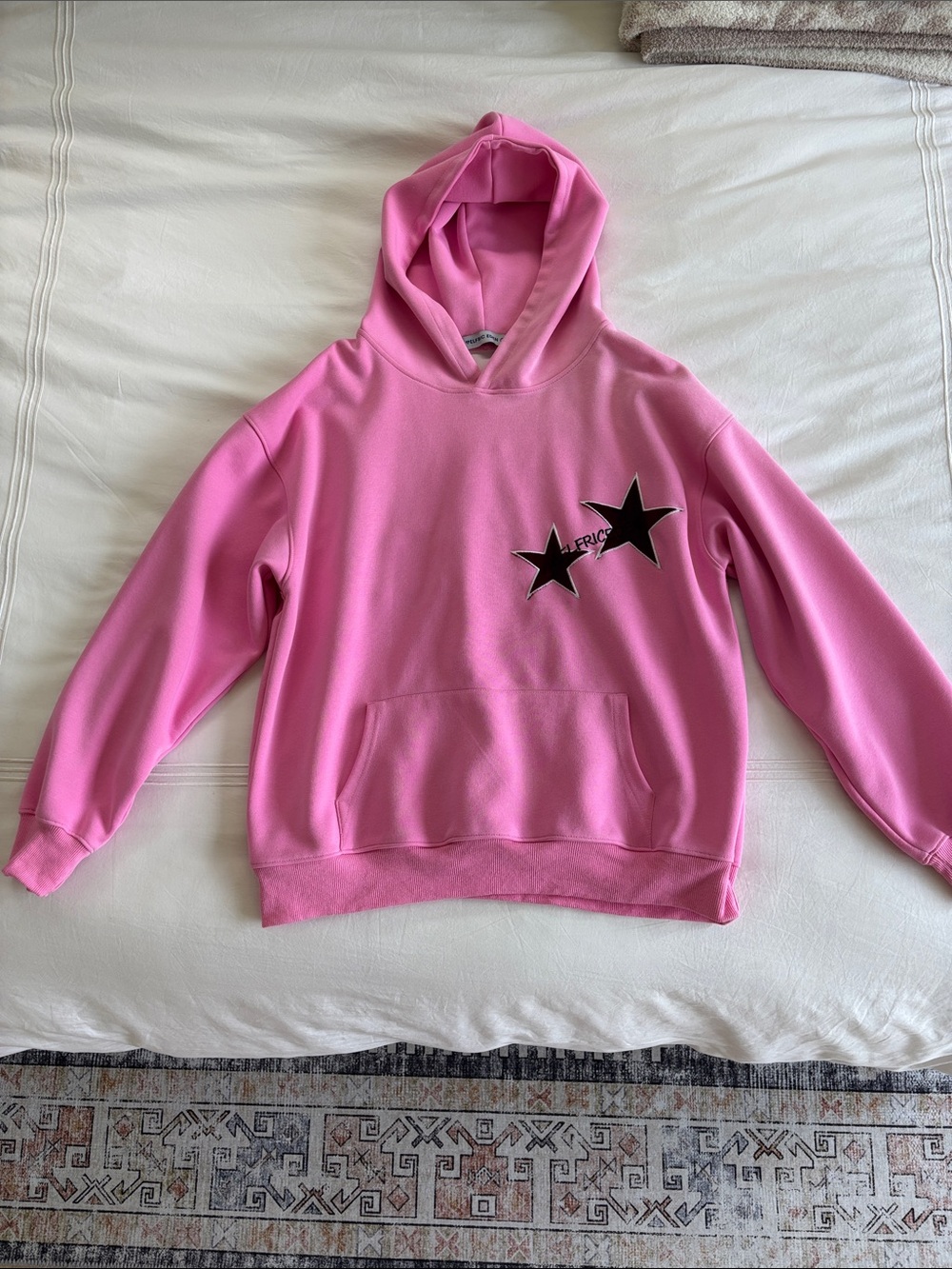 Aelfric Eden Pink Hoodie with Black Star Detail